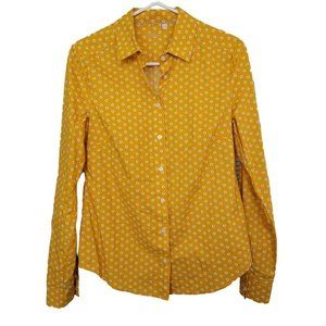 Boden Yellow Floral Long Sleeve Blouse Size 4